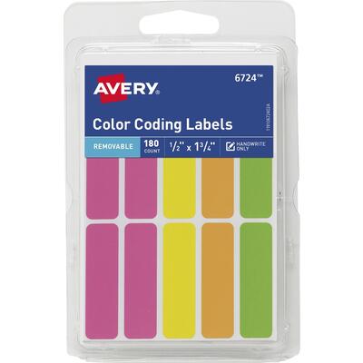 Avery Removable Rectangular Color Coding Labels 1 x 3''  Assorted: $5.00