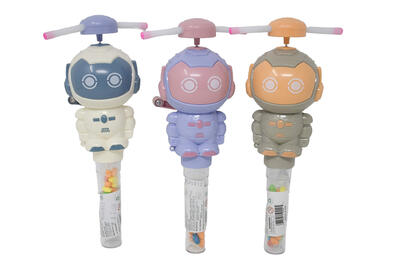 Robot Toy With Fan Light Up Candy Stick