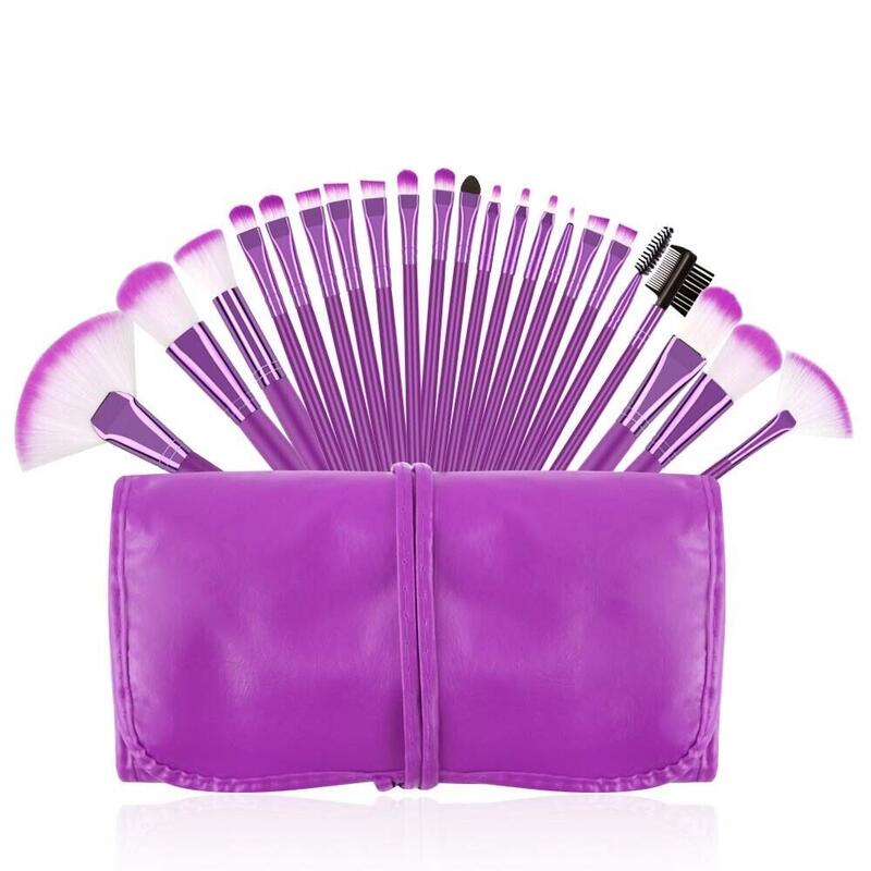 Make Up Brush Set Purple 22pcs