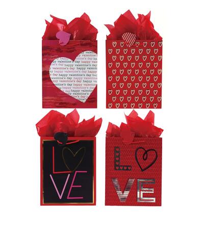 Medium Valentine Hot Stamp Gift Bag Assorted 1 count: $6.00