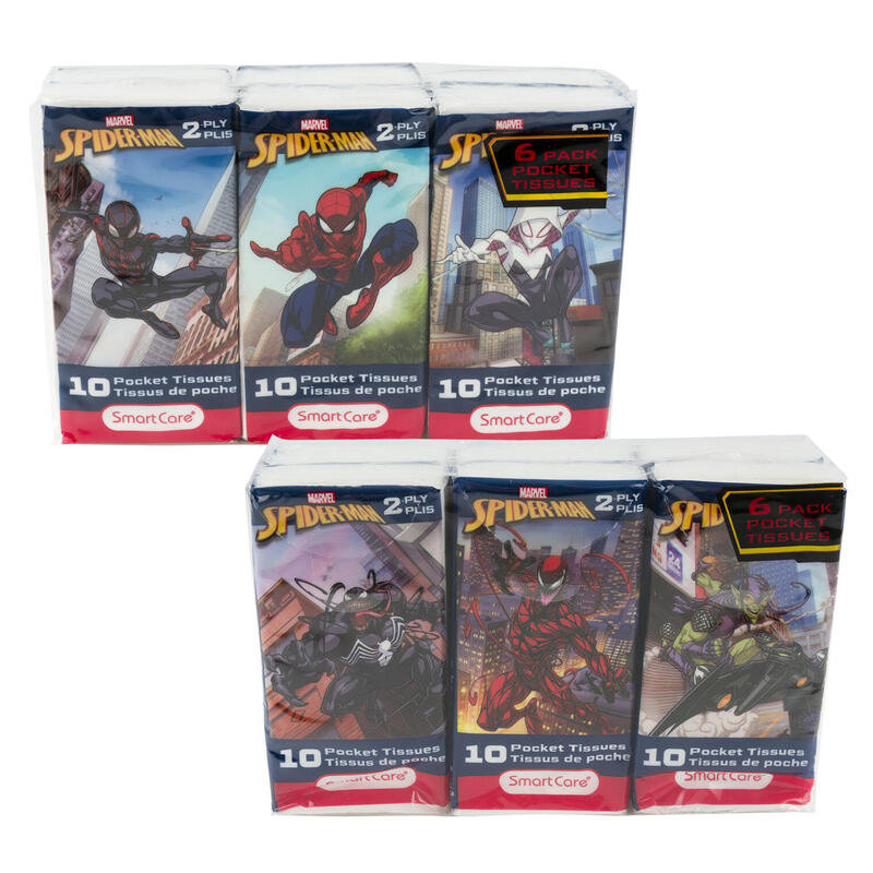 Spiderman Pocket Tissue 2ply 6pk