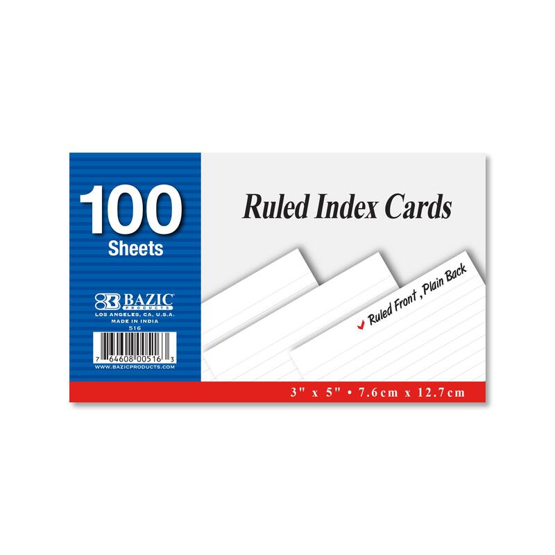 Bazic Rules Index Cards 100 ct