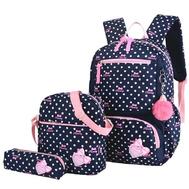 Polka Dot Pink & Navy Backpack Set: $0.00