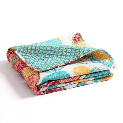 Lush Decor Cotton Quilted Throw 50X60 Layla Orange