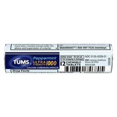 Tums Ultra Strength Peppermint 12's: $5.75
