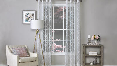 Curtain Panel Slate & White Stripe Pair 104x63