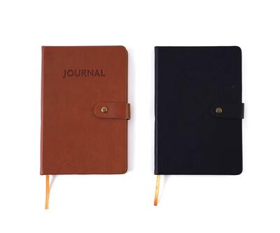 Soft PU Leather Cover Journal Light Brown/Black 5.5