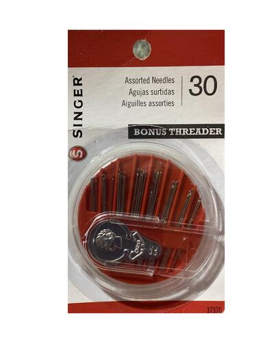 Singer Assorted Needles With Bonus Threader Compact Sizes 2-7 30 count: $3.50