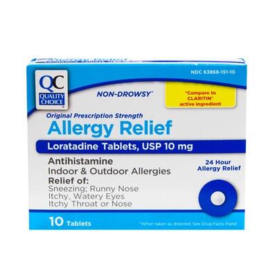 QC Allergy  Relief  10 Tabs: $8.00