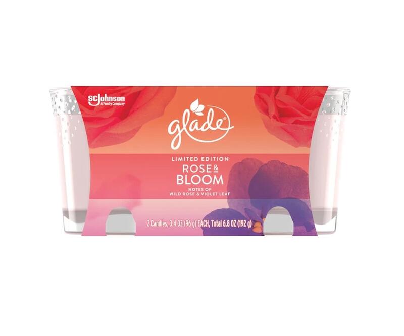 Glade Scented Candle Twin Pack Rose and Bloom 3.4oz/96g