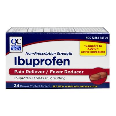 Quality Choice Ibuprofen Brown Coated 24ct: $6.00