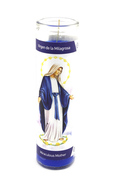 Serenity Glass Candle Virgin Mary 340g: $7.00