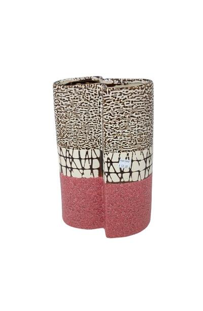 Vase Red, Brown & Beige 1 count