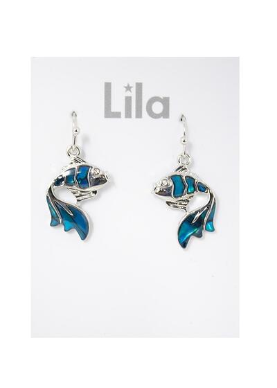 Lila Fish Paua Shell Earrings: $45.00