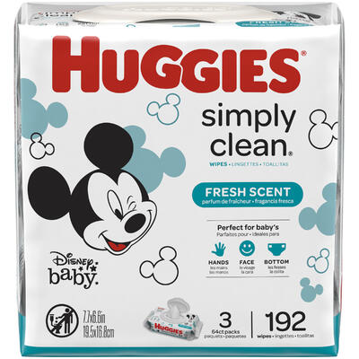 Huggies Fresh Scent Wipes Simply Clean 3x192