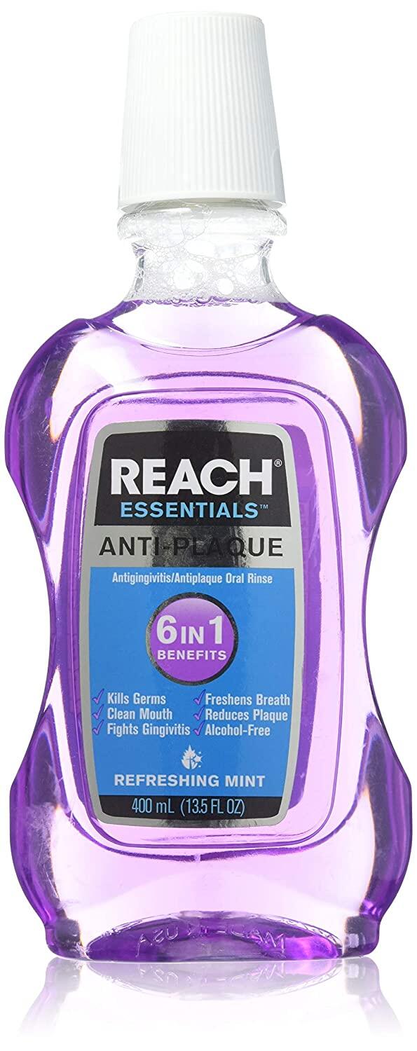 Reach Essentials Anti-Plaque Oral Rinse 6 in 1 Refreshing Mint 13.5 oz