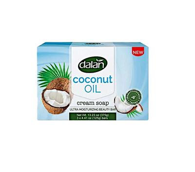 Dalan Cream Soap Coconut Oil 125g 3 pack