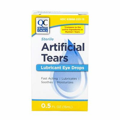 Quality Choice Sterile Artificial Tears Lubricant Eye Drops 0.5oz: $10.00