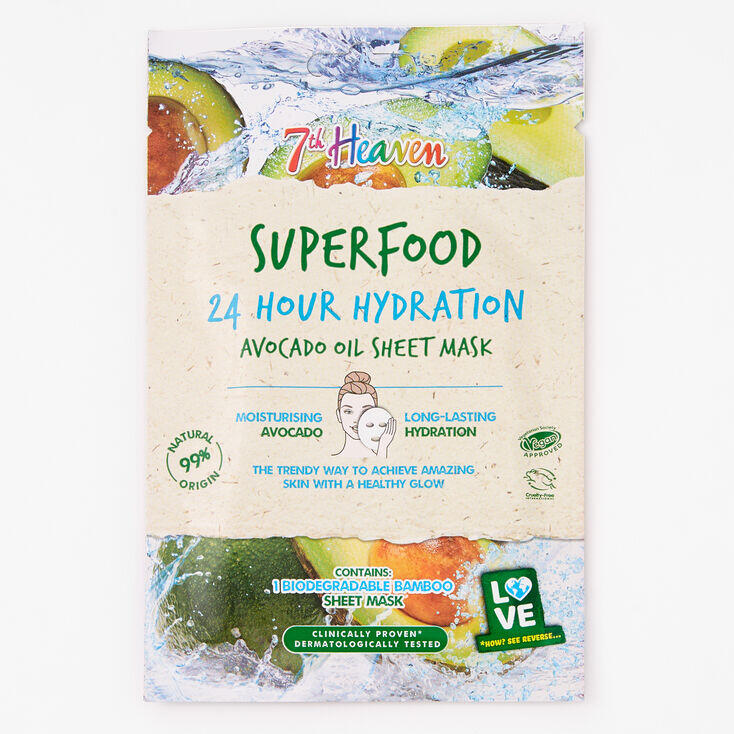 7th Heaven Superfood 24 Hour Hydration Avocado Oil Sheet Mask: $5.00