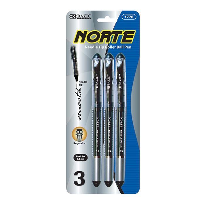 Bazic Norte Black Needle Tip Rollerball Pen