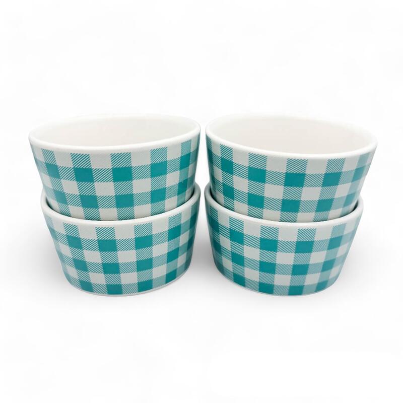 5.25oz Turquoise & White Buffalo 4pc Ramekin Set