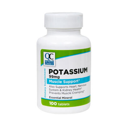 QC Potassium 99mg 100ct: $12.00