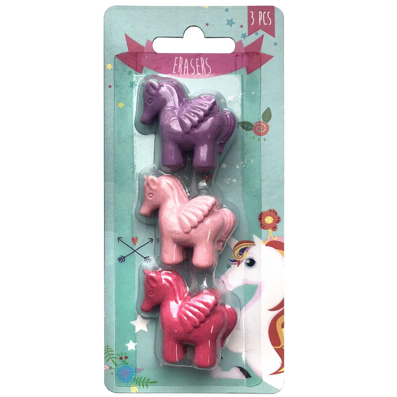 Unicorn Shape Eraser 3pcs