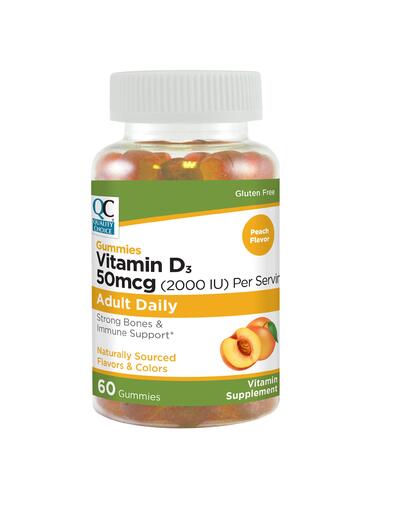 QC Vitamin D 50mcg Peach 60ct