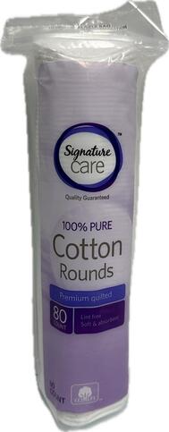 Signature Care Cotton Round 80 count: $0.00