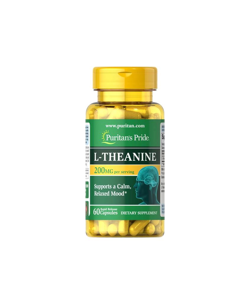 Puritan's Pride L-Theanine Capsules 200 mg-60 60ct