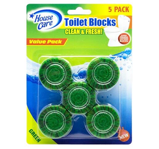 House Care Toilet Blocks Clean & Fresh Green 5pk Green