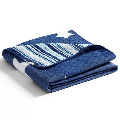 Lush Decor Cotton Throw Star Navy
