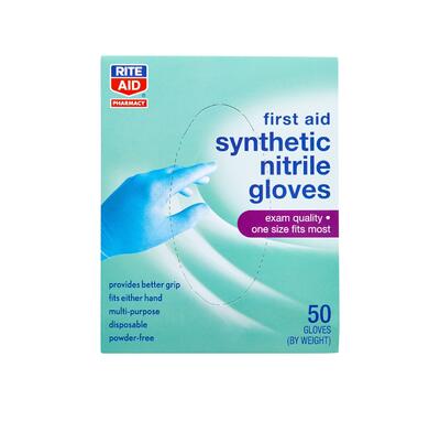 Rite Aid Synthetic Nitrile Exam Gloves One Size 50 count: $16.00