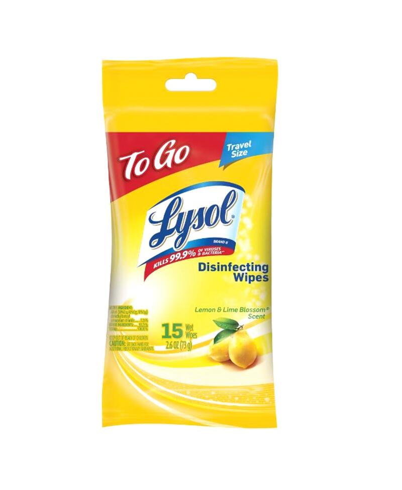 To Go Disnifecting Wipes Lemon 15ct