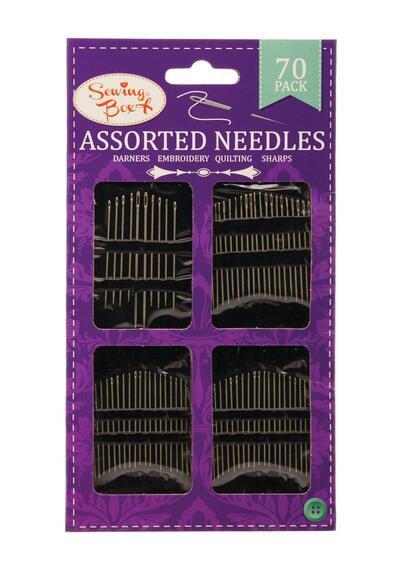 Sewing Box Assorted Needles 70 pack