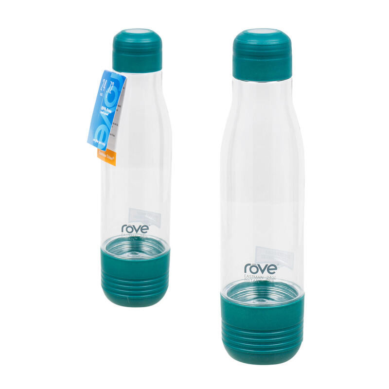 Rove Teal/Clear Plastic Water Bottle 24oz