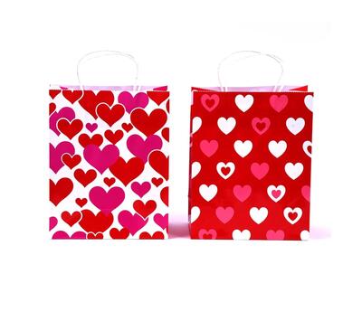 Valentine Euro Medium Color Savvy Hearts Gift Bag Assorted 1 count