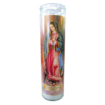 7 Days Virgen Gaudalupe White Candle: $11.00