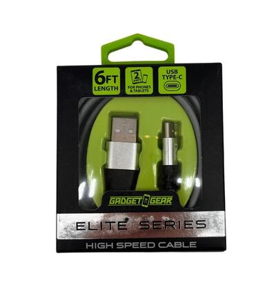 Gadget Gear Elite USB Type C Cable 6ft 1 count: $10.00