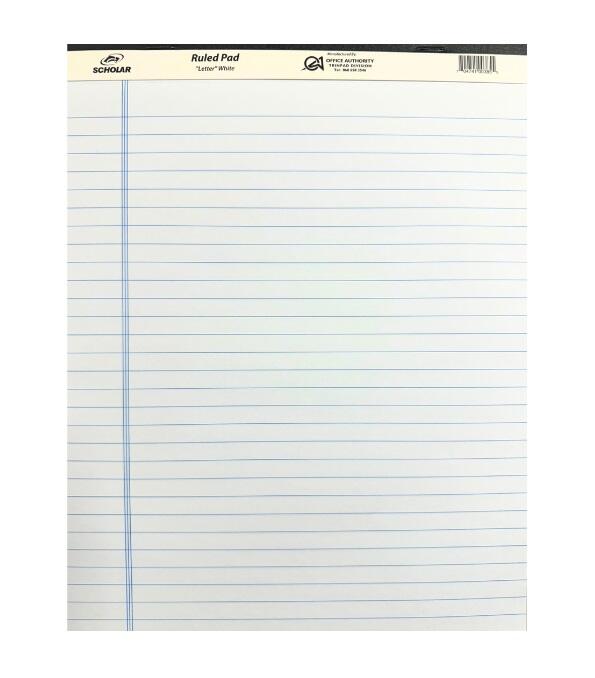 Scholar Ruled White Pad Ls 8x11