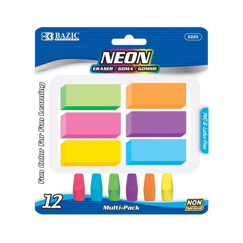 Neon Eraser Sets 12pk