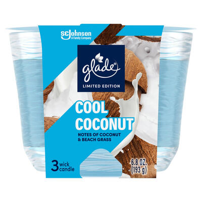 Glade 3 Wick Candle Cool Coconut 6.8oz