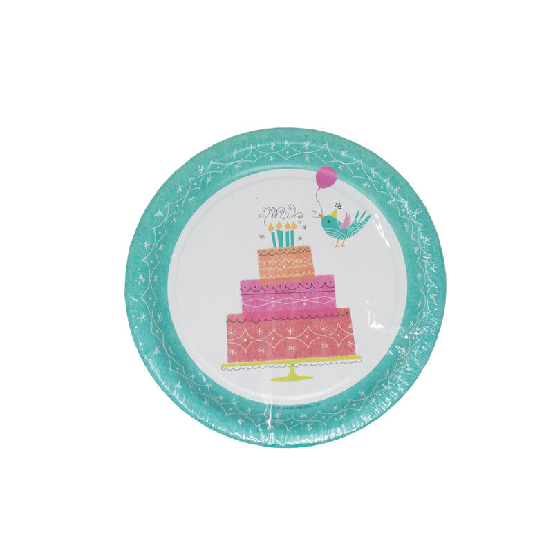 Birthday Birdies Dessert Plates Round 8 ct