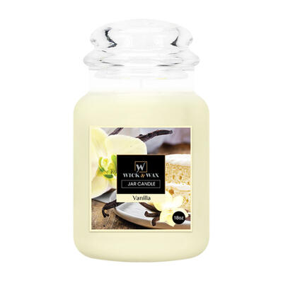 Wick & Wax Jar Candle Vanilla 18oz