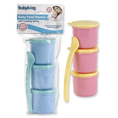 Baby King Baby Food Storage Copntainers With Feeding Spoon 3 pc 1 ct: $6.00