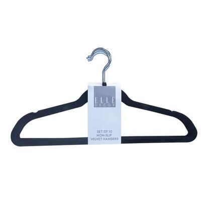 Elle Decor Velvet Hangers Black 10ct: $22.01