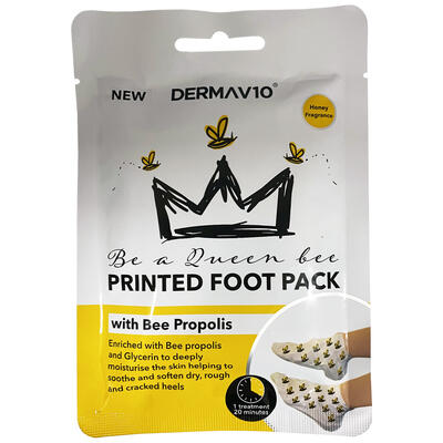 Derma V10 Be A Queen Bee Printed Foot Pack 1 treatment: $7.00