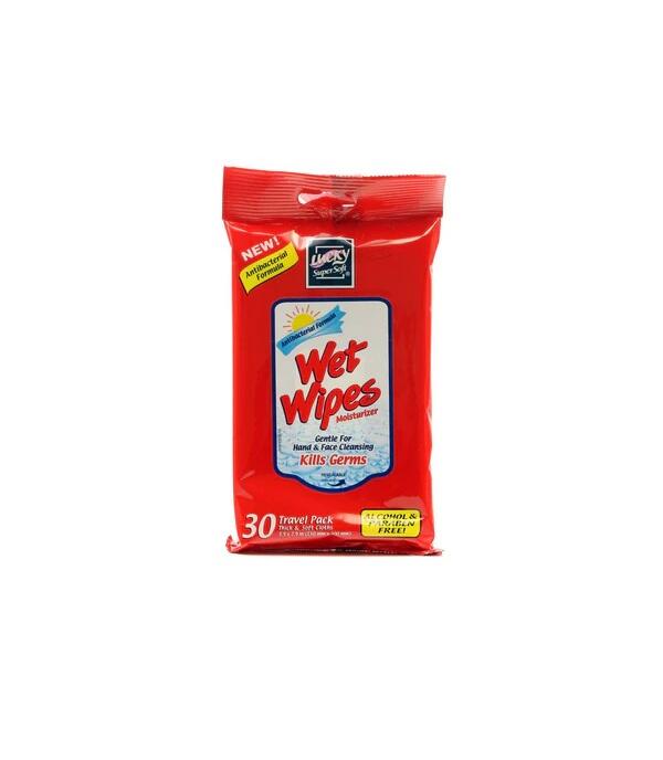 Lucky Super Soft Wet Wipes Travel Pack 30 pack