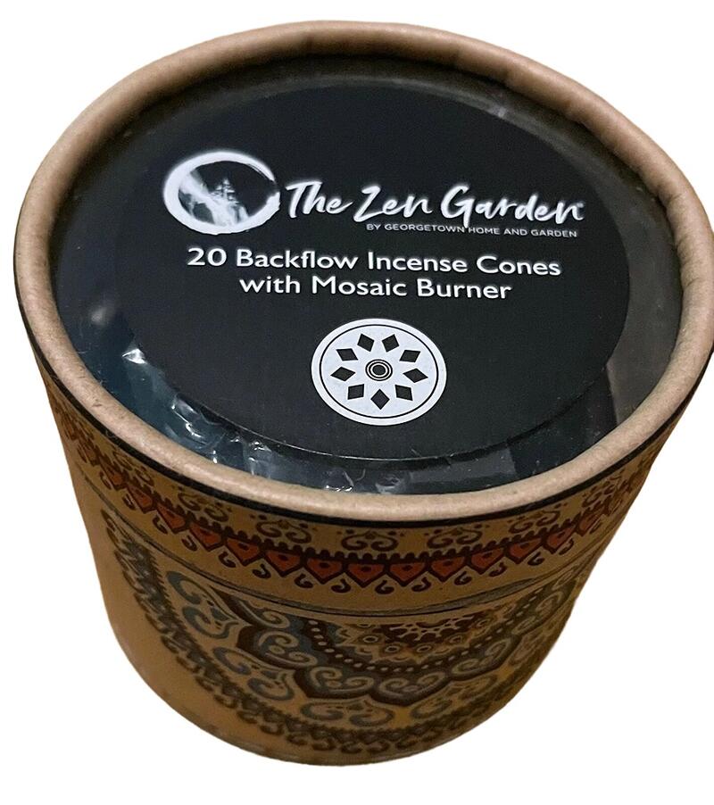 20 Backflow Blue Ocean Scent Incense Cones With Mosaic Burner: $5.00