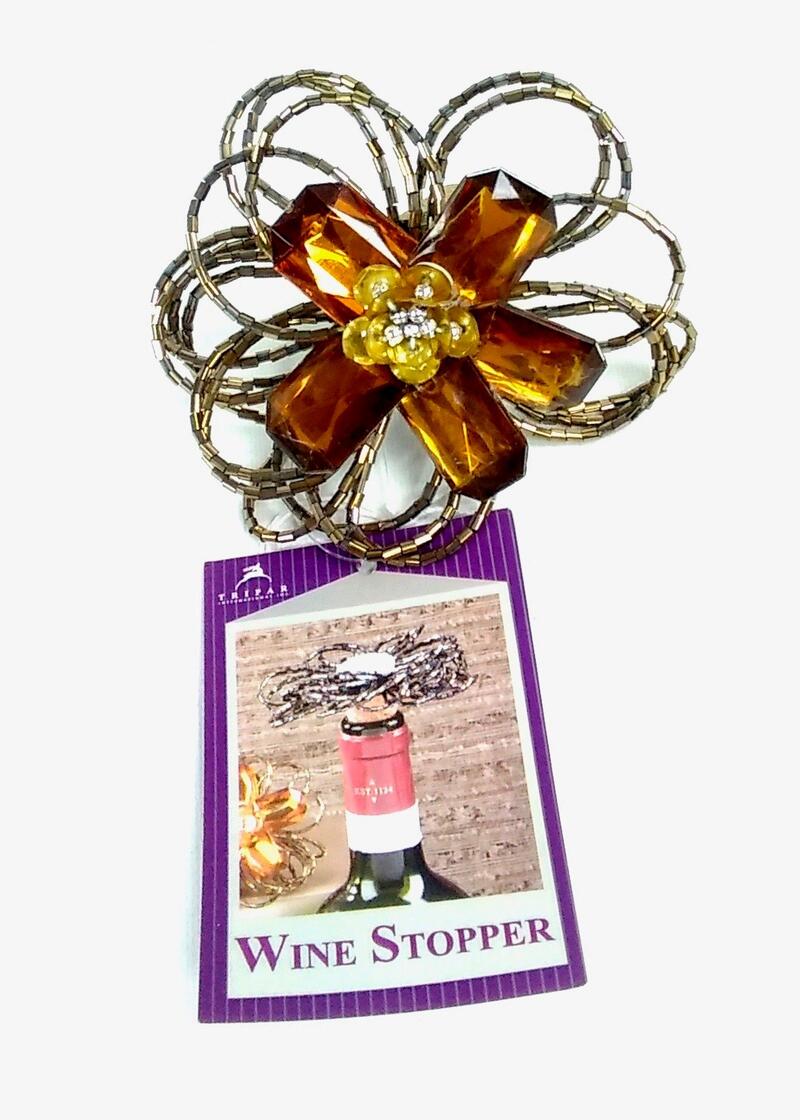 DNR Amber Bead Flower Cork Stopper: $1.00